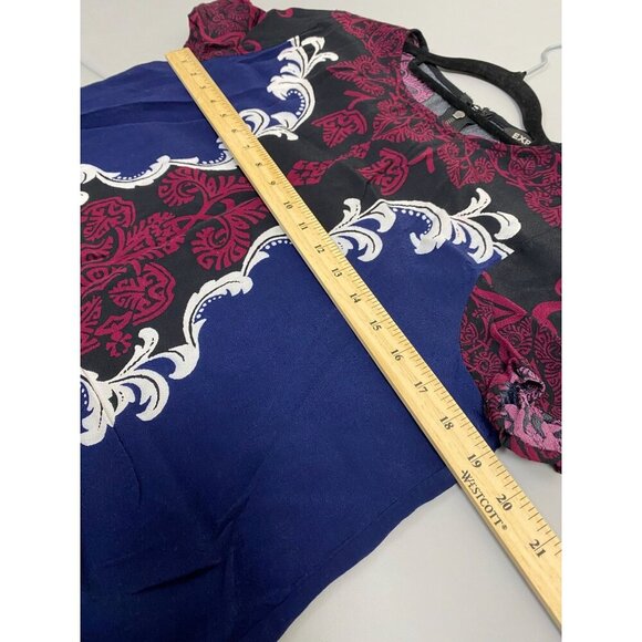 Express Floral Shift Dress Womens Size Medium Paisley Flowy Short sleeve Boho - Picture 10 of 12